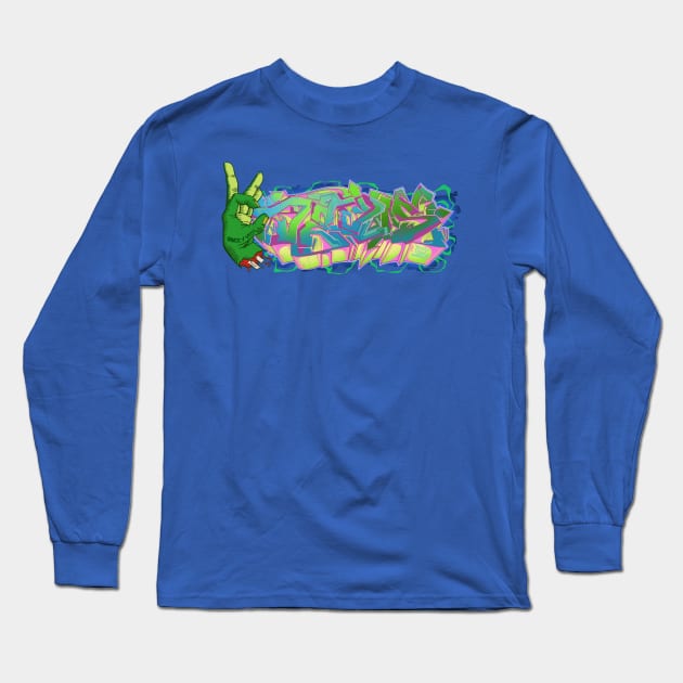 Dedos graffiti  letters 2 Long Sleeve T-Shirt by Dedos The Nomad